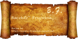 Baczkó Fruzsina névjegykártya